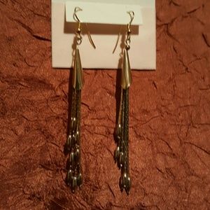 Gold tone Long dangling earrings